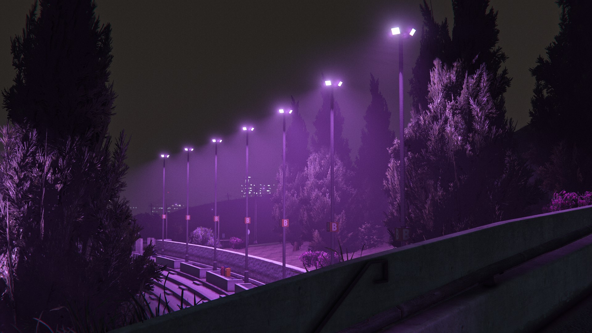 Purple Streetlights Mod